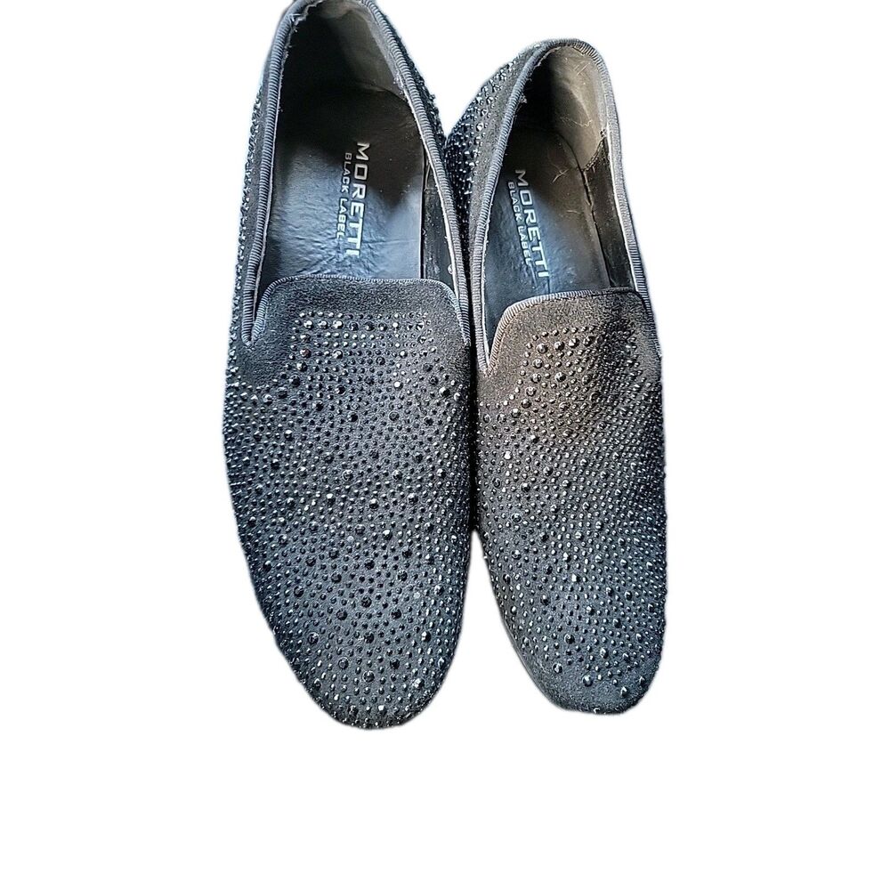 Moretti Black Label Rhinestone Black Men's Shoes Size 9.5 Style# M31594